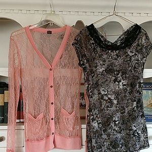 2 Beautiful soft lace tops L